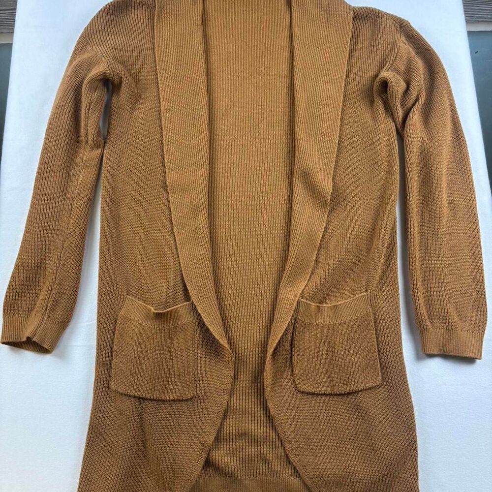 BP Women’s Cardigan XS Yellow Brown Knit Sweater Lightweight Layering